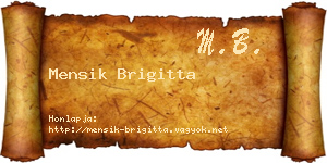 Mensik Brigitta névjegykártya